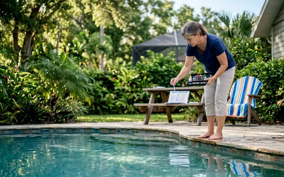 Woman testing Citrus County pool water
