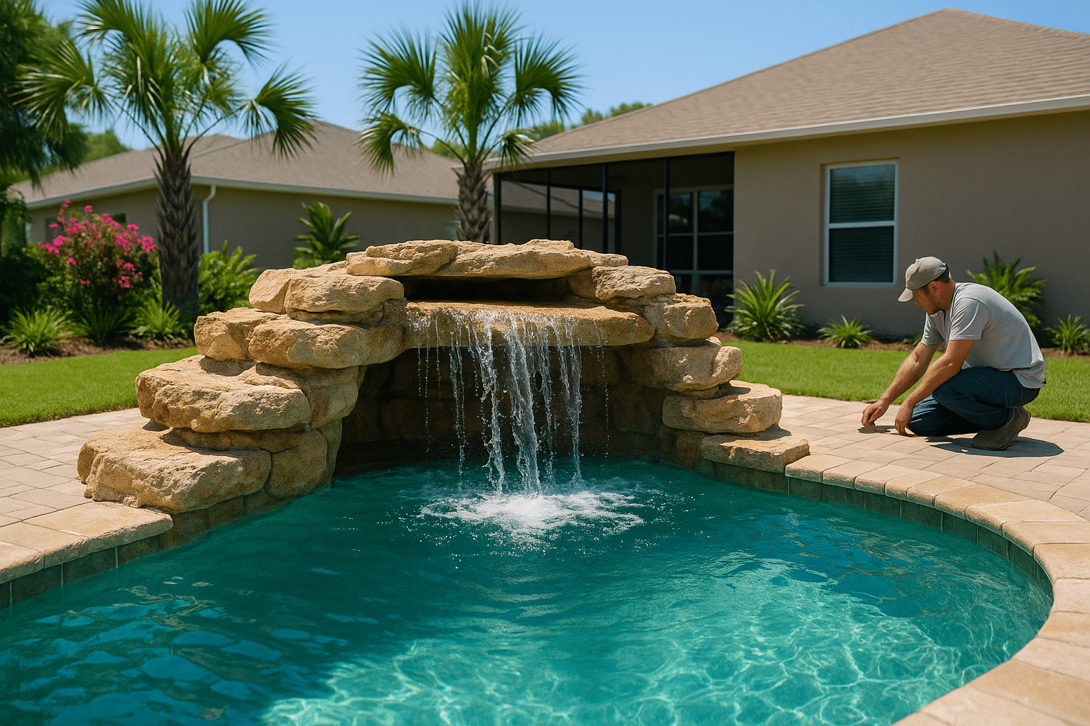 Pool Waterfalls and Grottos: 7 Ideas for Lake County Yards